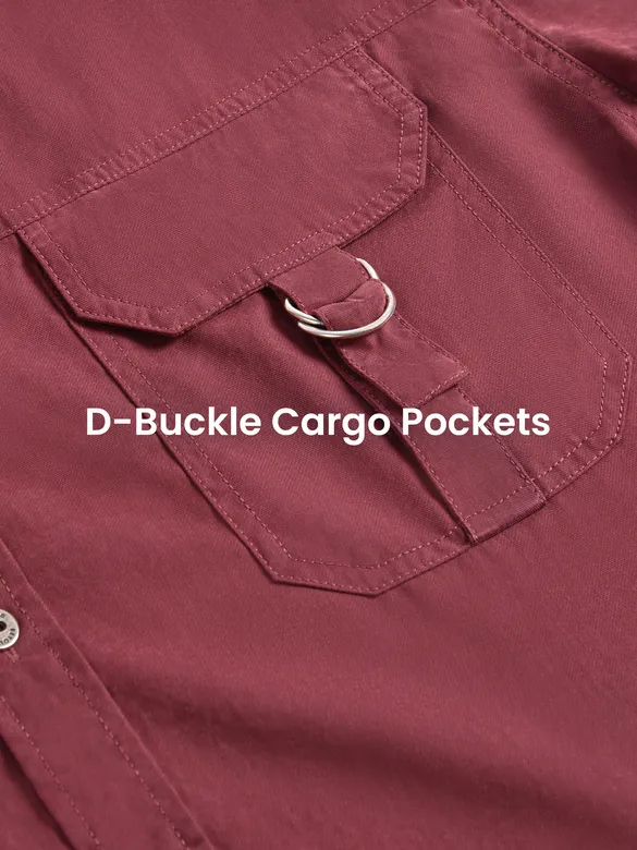 Brick Red D-Buckle Cargo Shirt