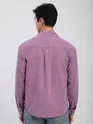 Bright Lilac Front Yoke Suede Shirt