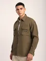 Brown Baggy Pocketed Shirt