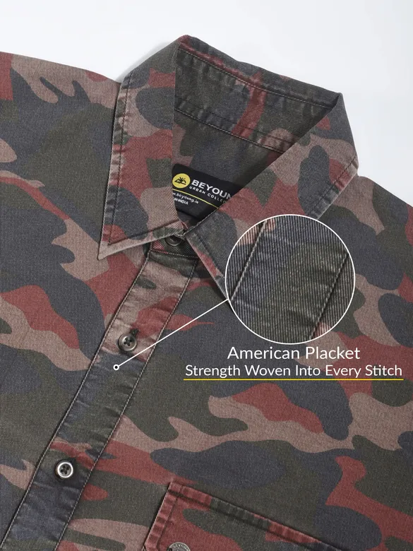 Brown Camo Print Shirt