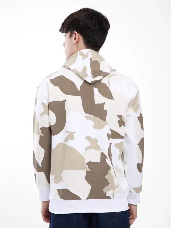 Brown Camo Printed Hoodie