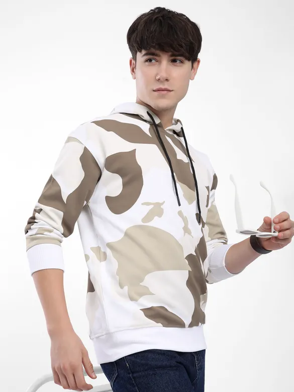 Brown Camo Printed Hoodie