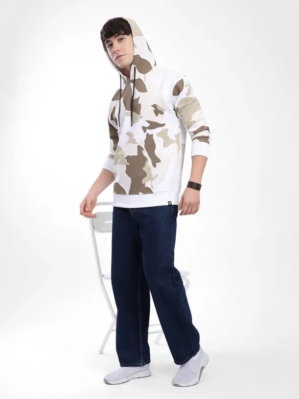 Brown Camo Printed Hoodie