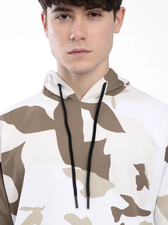Brown Camo Printed Hoodie