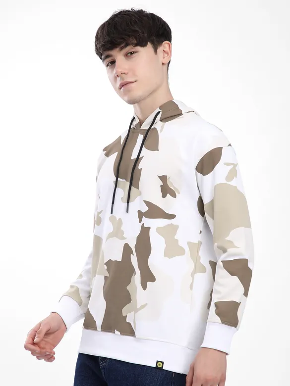 Brown Camo Printed Hoodie