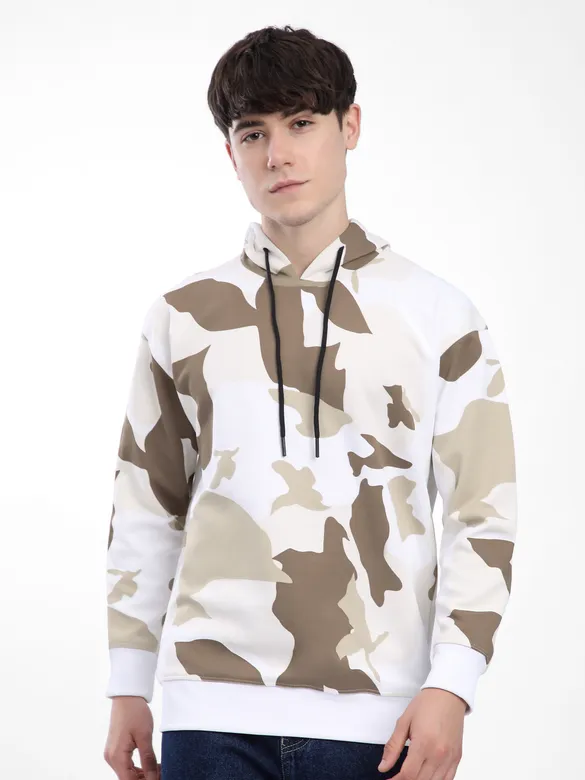 Brown Camo Printed Hoodie