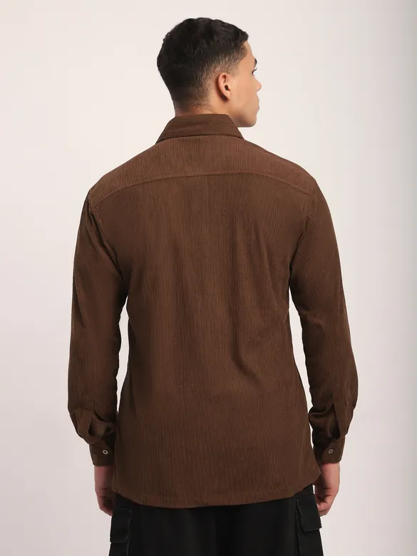 Brown Corduroy Dual Pocket Shirt