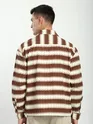 Brown Dual Pocket Abstract Printed Shacket