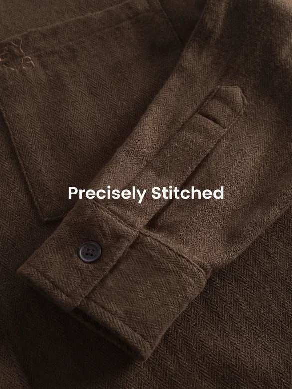 Brown Dual Pocket Cotton Shirt