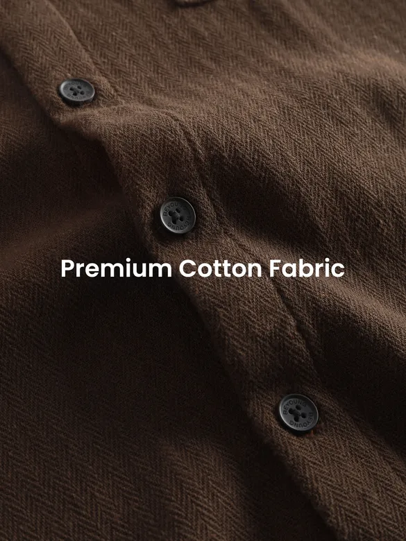 Brown Dual Pocket Cotton Shirt