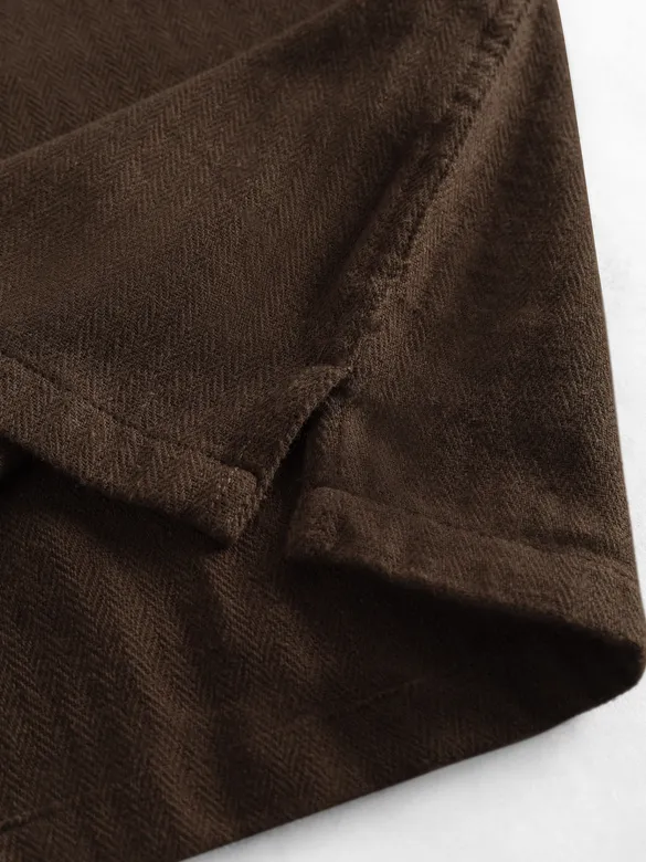 Brown Dual Pocket Cotton Shirt