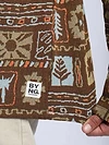 Brown Geometric Floral Print Hoodie Shacket