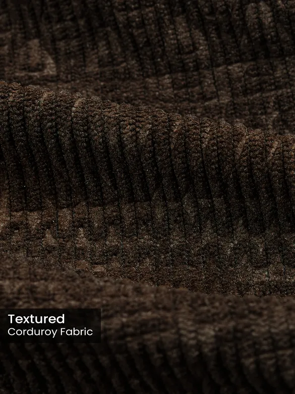 Brown Geometric Textured Corduroy Shirt