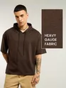 Brown Hooded Oversized T-Shirt