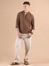 Brown Hooded Shirt