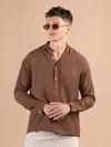 Brown Hooded Shirt