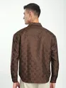 Brown Jacquard Cuban Shirt