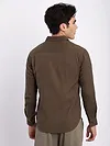 Brown Jacquard Round Textured Shirt