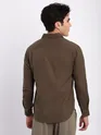 Brown Jacquard Round Textured Shirt