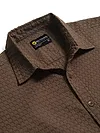 Brown Jacquard Round Textured Shirt
