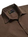 Brown Jacquard Round Textured Shirt