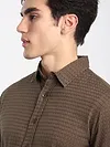 Brown Jacquard Round Textured Shirt