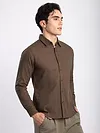Brown Jacquard Round Textured Shirt