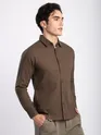 Brown Jacquard Round Textured Shirt