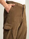 Brown Oversize Corduroy Cargo Pants