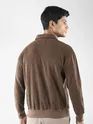 Brown Polo Collar Sweatshirt