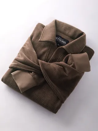Brown Polo Collar Sweatshirt