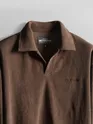 Brown Polo Collar Sweatshirt