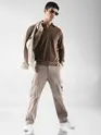 Brown Polo Collar Sweatshirt