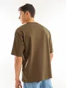 Brown Puff Printed Oversized T-shirt For Men