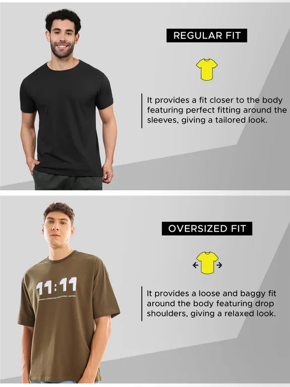 Brown Puff Printed Oversized T-shirt For Men