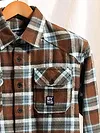 Brown Recycled Check Flannel Shirt