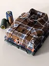 Brown Recycled Check Flannel Shirt