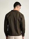 Brown Solid Multipocket Shacket