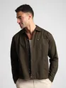 Brown Solid Multipocket Shacket