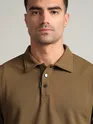 Brown Sporty Color Block Polo T-Shirt