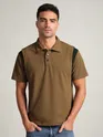 Brown Sporty Color Block Polo T-Shirt