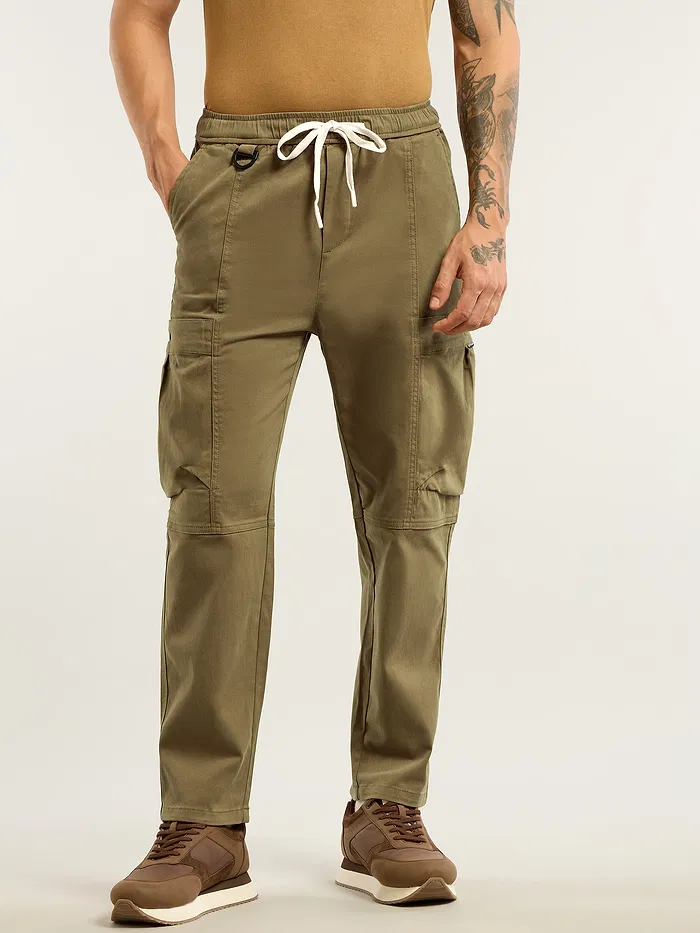 Brown Tapered Baggy Cargo Pants