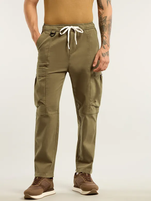 Brown Tapered Baggy Cargo Pants