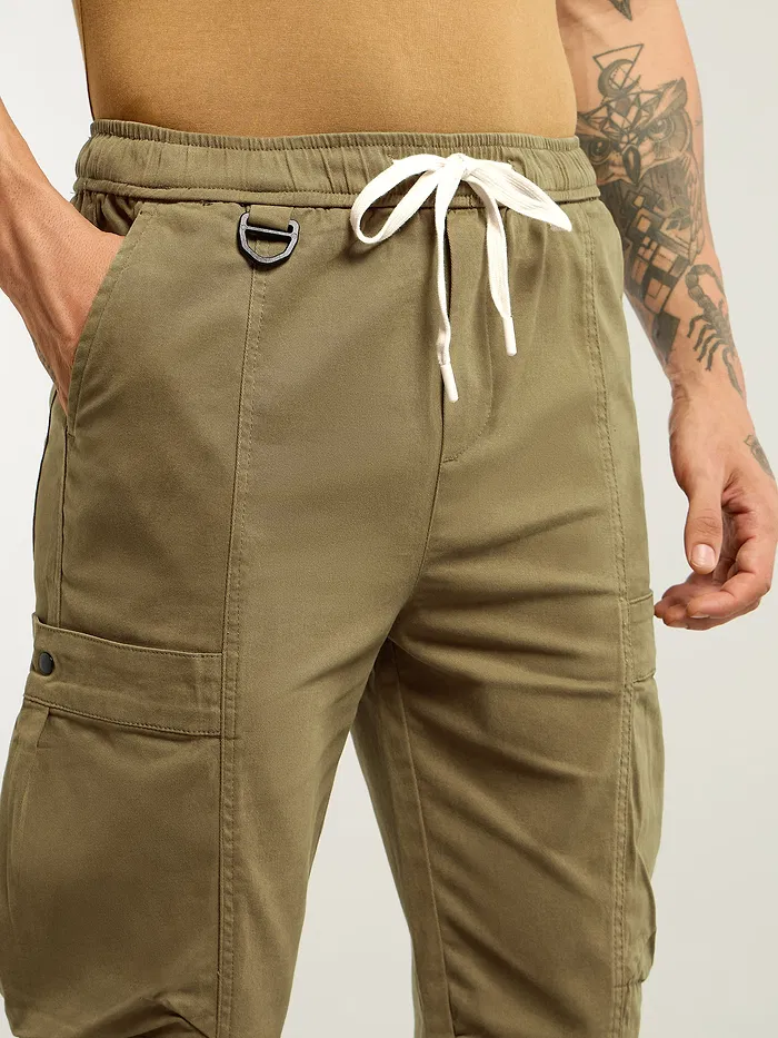 Brown Tapered Baggy Cargo Pants