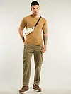 Brown Tapered Baggy Cargo Pants