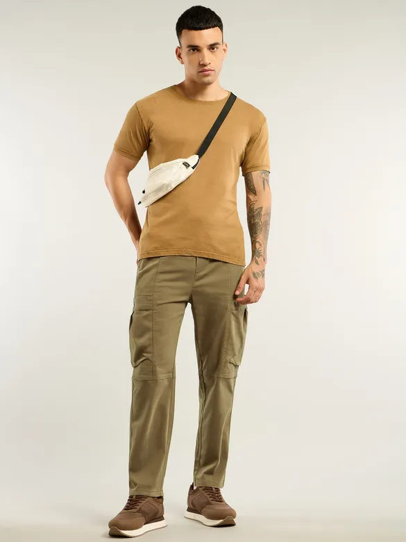 Brown Tapered Baggy Cargo Pants