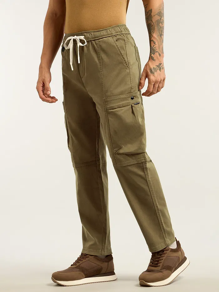 Brown Tapered Baggy Cargo Pants
