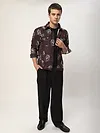 Burnt Brick Tribal Print Shacket