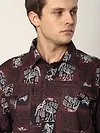 Burnt Brick Tribal Print Shacket