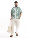 Cadet Grey Printed Half Sleeve Cotton Shirt For Men